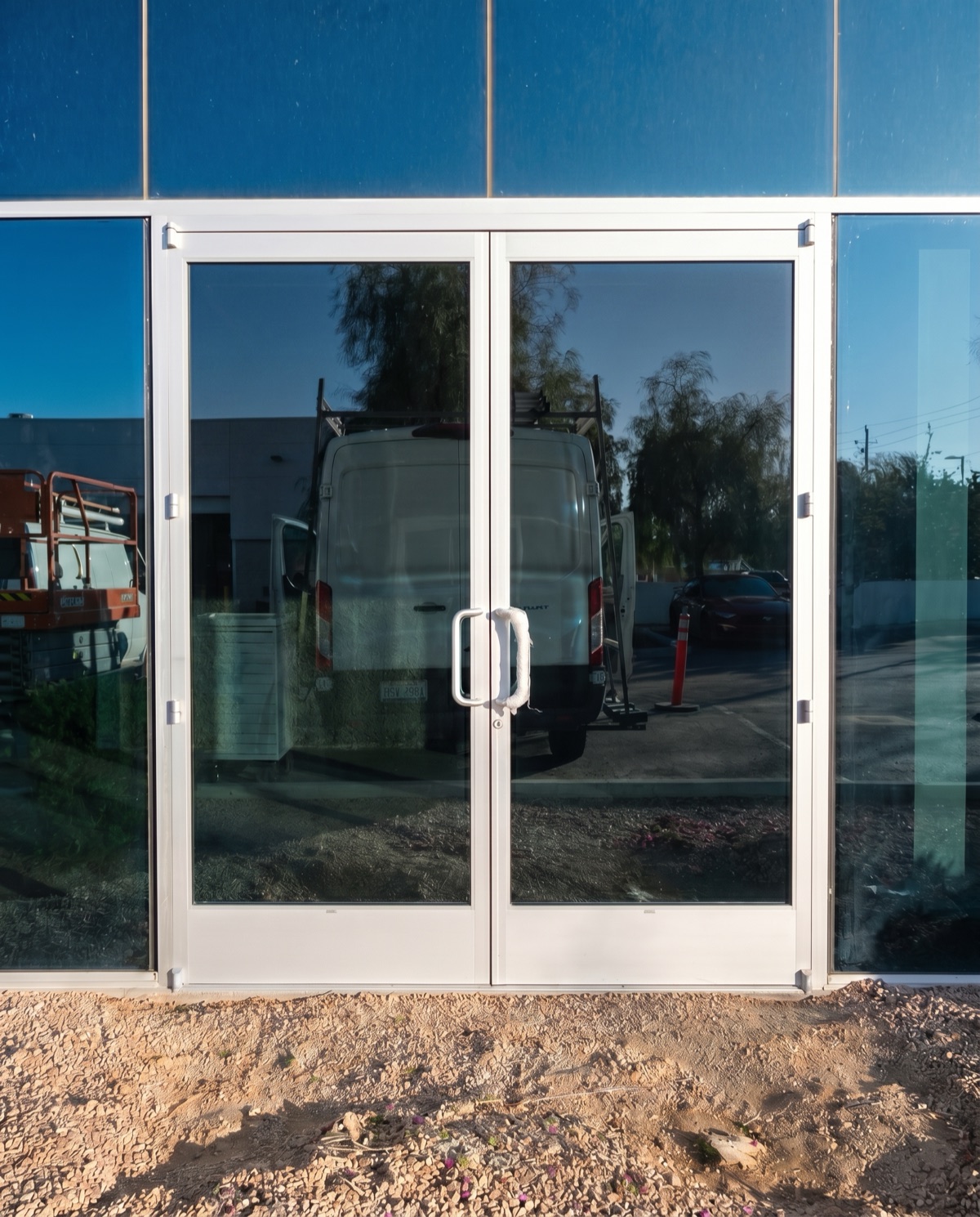 Commercial double glass entry door by Mad Touch Glass